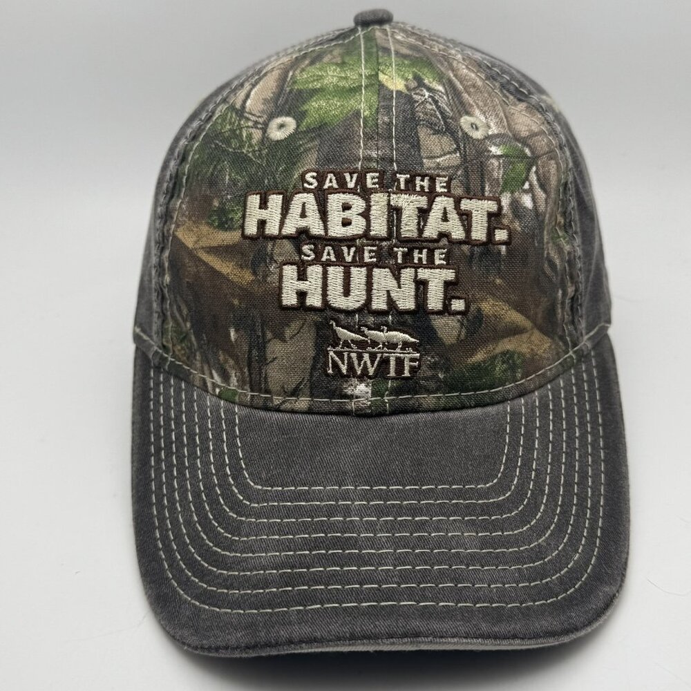 NWTF Save The Habitat Hunt Camouflage Baseball Cap Hat Adjustable One Size